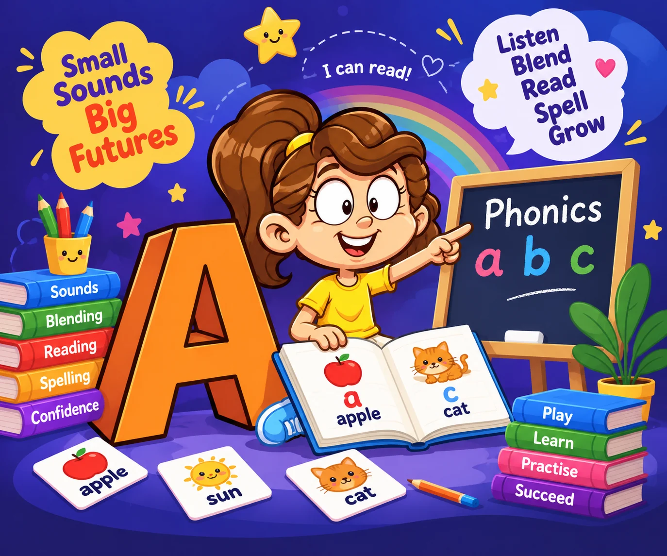Online phonics classes in Gurugram – child reading aloud in a live Jolly Phonics class